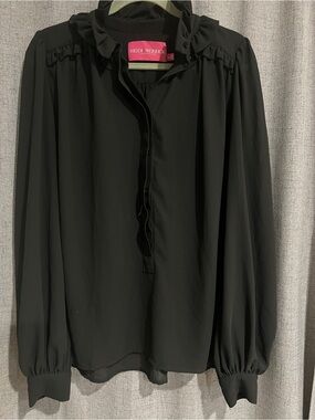 Heidi Merrick Poet Top in Black, L
